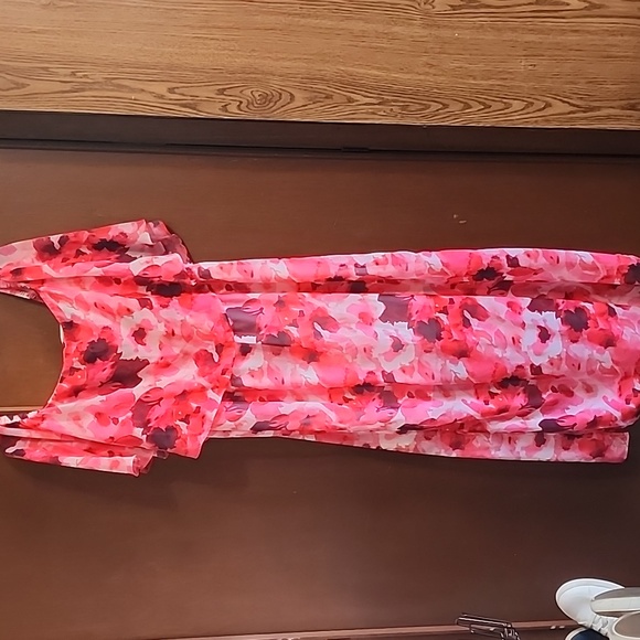 Colleen Lopez Maxi Pink Floral Dress Sz L - Picture 5 of 8